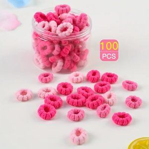 ⭐️NWT 100Pc Pink Hair Scrunchies